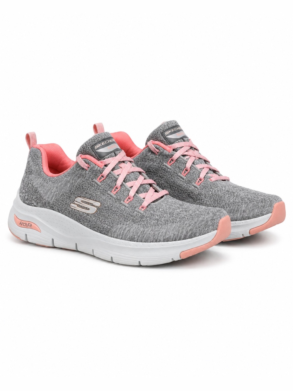 Skechers Arch Fit Gray Pink Walking Sneakers Women’s Size 10